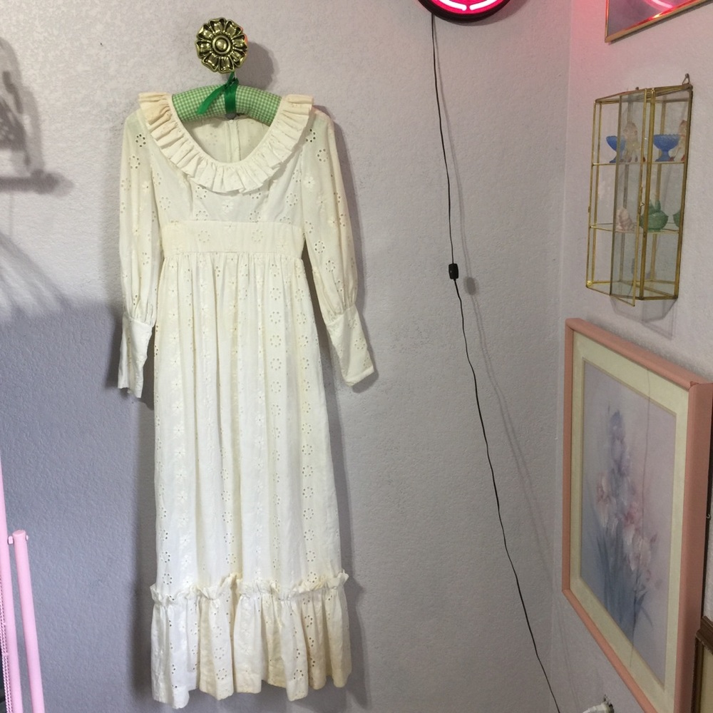 Vintage 70s Handmade Cottage Prairie Dress
